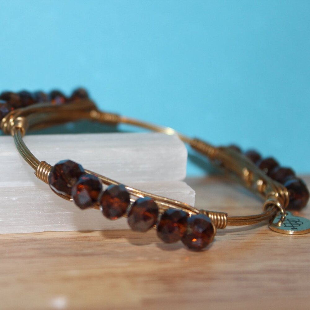 Bourbon and Bowties Brown Rhinestone Bracelet